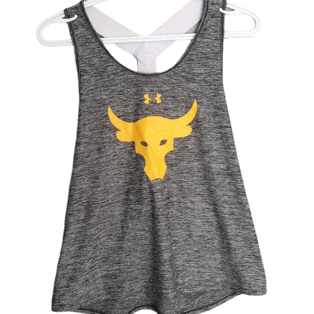 Under Armour Gray Tank Top with Yellow Logo